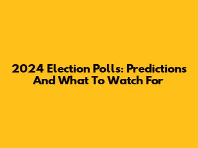 2024 Election Polls: Predictions And What To Watch For