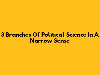 3 Branches Of Political Science In A Narrow Sense