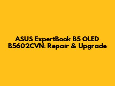 ASUS ExpertBook B5 OLED B5602CVN: Repair & Upgrade