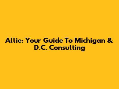 Allie: Your Guide To Michigan & D.C. Consulting