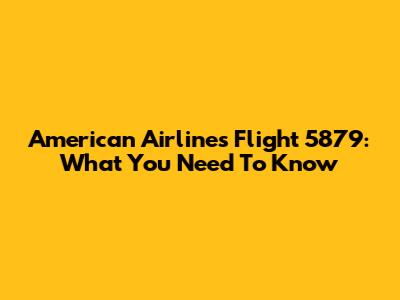 American Airlines Flight 5879: What You Need To Know