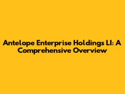Antelope Enterprise Holdings LI: A Comprehensive Overview