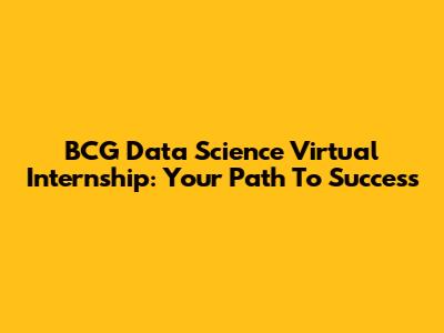 BCG Data Science Virtual Internship: Your Path To Success