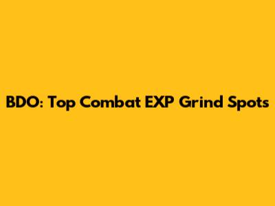BDO: Top Combat EXP Grind Spots