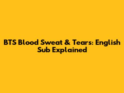 BTS Blood Sweat & Tears: English Sub Explained