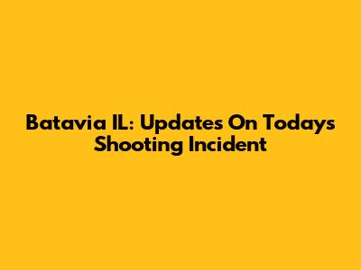Batavia IL: Updates On Today's Shooting Incident