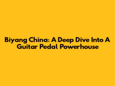 Biyang China: A Deep Dive Into A Guitar Pedal Powerhouse