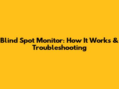 Blind Spot Monitor: How It Works & Troubleshooting