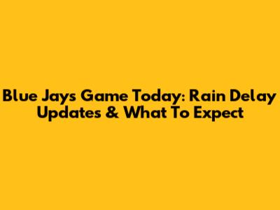 Blue Jays Game Today: Rain Delay Updates & What To Expect