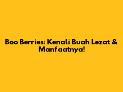 Boo Berries: Kenali Buah Lezat & Manfaatnya!