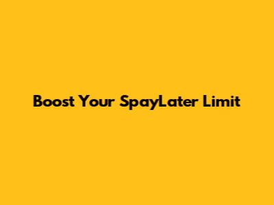 Boost Your SpayLater Limit