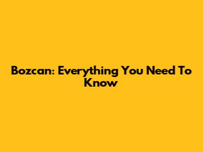 Bozcan: Everything You Need To Know