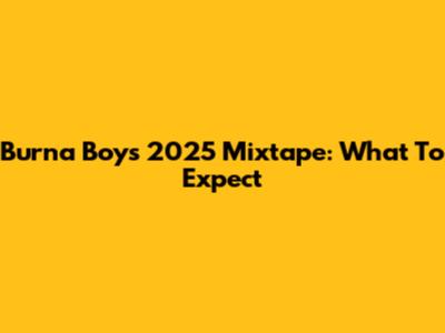 Burna Boy's 2025 Mixtape: What To Expect