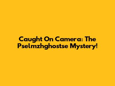 Caught On Camera: The Pselmzhghostse Mystery!