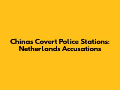 China's Covert Police Stations: Netherlands Accusations