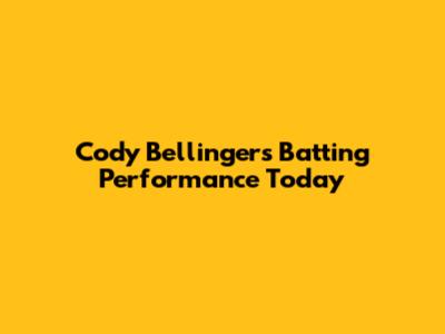 Cody Bellinger's Batting Performance Today