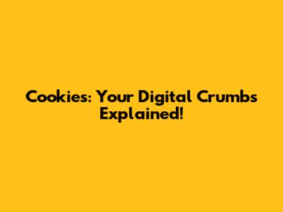Cookies: Your Digital Crumbs Explained!