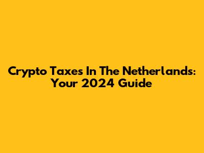 Crypto Taxes In The Netherlands: Your 2024 Guide