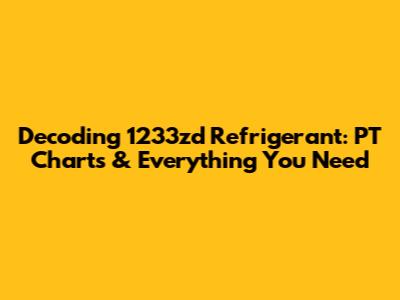 Decoding 1233zd Refrigerant: PT Charts & Everything You Need