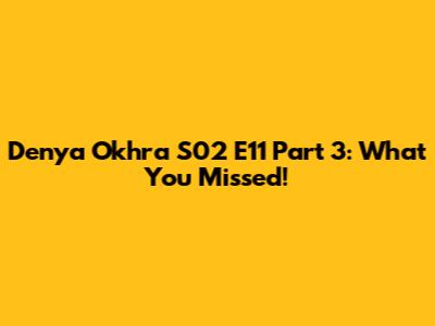 Denya Okhra S02 E11 Part 3: What You Missed!