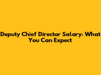 Deputy Chief Director Salary: What You Can Expect