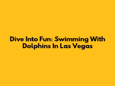Dive Into Fun: Swimming With Dolphins In Las Vegas
