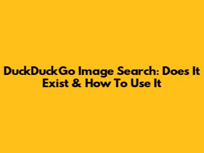 DuckDuckGo Image Search: Does It Exist & How To Use It