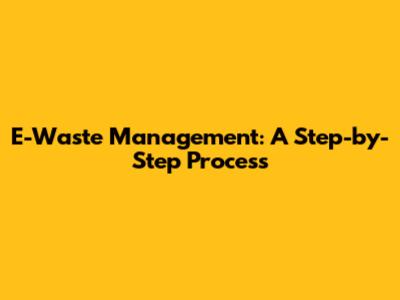 E-Waste Management: A Step-by-Step Process