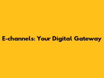 E-channels: Your Digital Gateway
