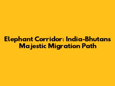 Elephant Corridor: India-Bhutan's Majestic Migration Path