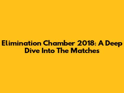Elimination Chamber 2018: A Deep Dive Into The Matches