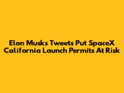 Elon Musk's Tweets Put SpaceX California Launch Permits At Risk