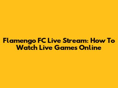 Flamengo FC Live Stream: How To Watch Live Games Online