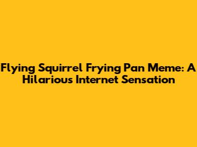 Flying Squirrel Frying Pan Meme: A Hilarious Internet Sensation