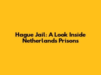 Hague Jail: A Look Inside Netherlands' Prisons