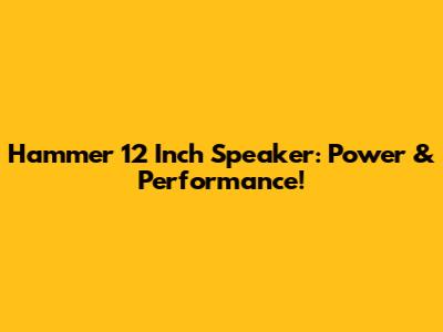 Hammer 12 Inch Speaker: Power & Performance!