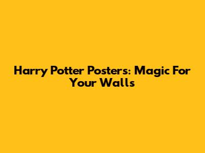 Harry Potter Posters: Magic For Your Walls