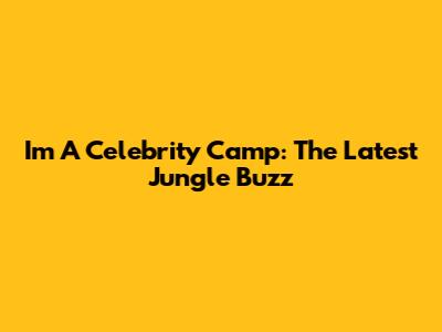 I'm A Celebrity Camp: The Latest Jungle Buzz