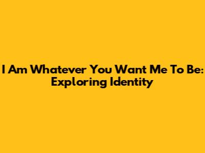 I Am Whatever You Want Me To Be: Exploring Identity