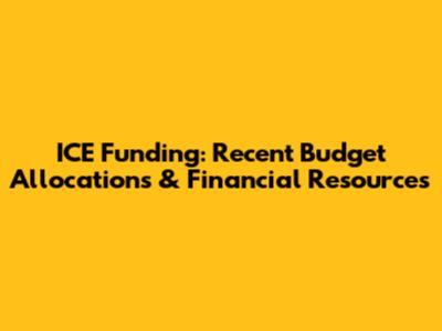 ICE Funding: Recent Budget Allocations & Financial Resources