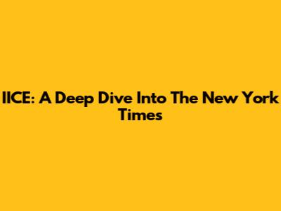 IICE: A Deep Dive Into The New York Times