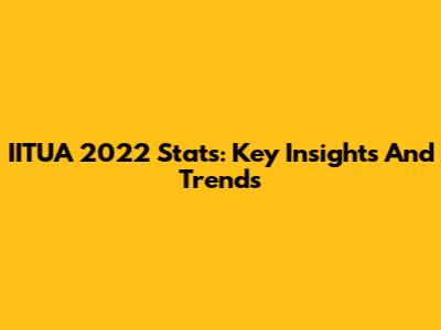 IITUA 2022 Stats: Key Insights And Trends