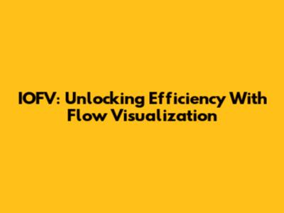 IOFV: Unlocking Efficiency With Flow Visualization