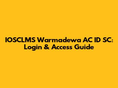 IOSCLMS Warmadewa AC ID SC: Login & Access Guide