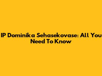 IP Dominika Sehasekovase: All You Need To Know