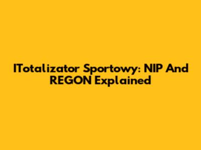 ITotalizator Sportowy: NIP And REGON Explained