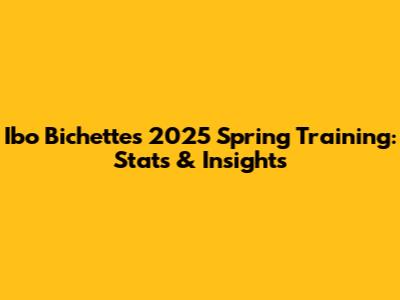 Ibo Bichette's 2025 Spring Training: Stats & Insights