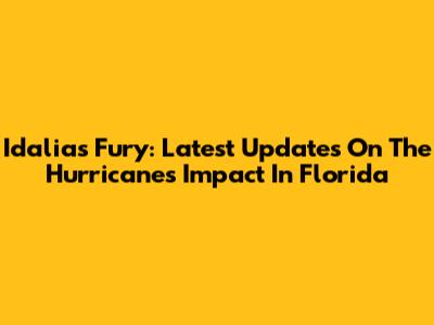 Idalia's Fury: Latest Updates On The Hurricane's Impact In Florida