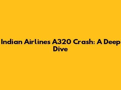 Indian Airlines A320 Crash: A Deep Dive