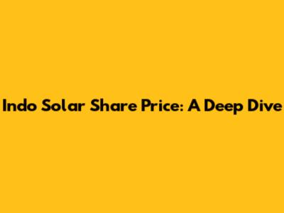 Indo Solar Share Price: A Deep Dive